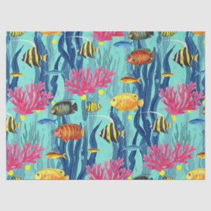 Colorful Coastal Sea Life Pattern (4) Tissue Paper