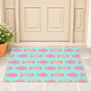 Colorful Coastal Summer Fish Pattern Doormat