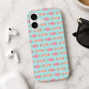 Colorful Coastal Summer Fish Pattern iPhone 16 Case