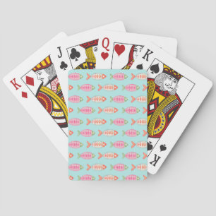 Colorful Coastal Summer Fish Pattern Poker Cards