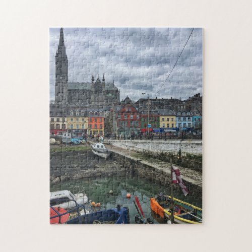 Colorful Cobh Harbor on Gray Ireland day Puzzle
