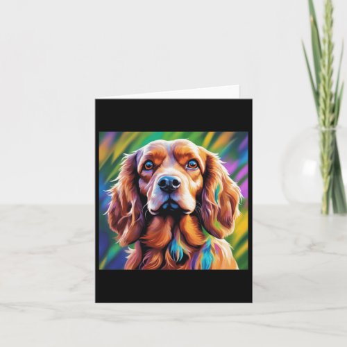 Colorful Cocker Dog Breed  Card