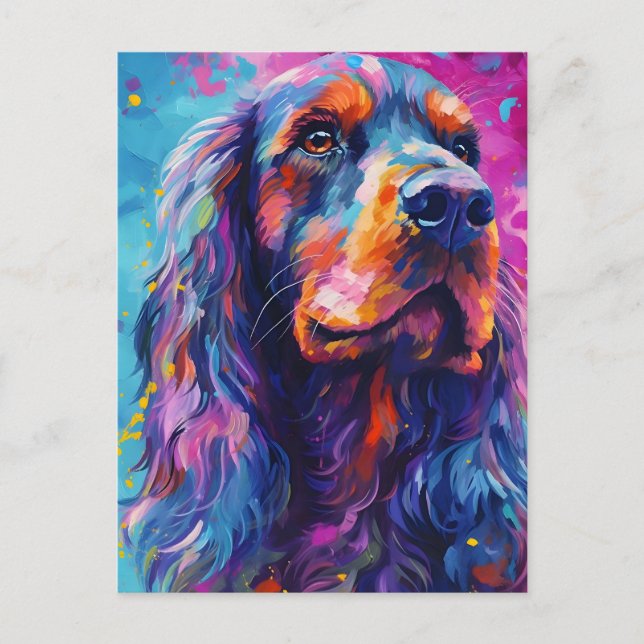 Colorful Cocker Spaniel Postcard (Front)