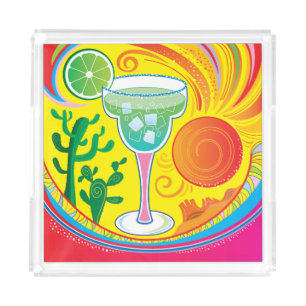Colorful Cocktail Acrylic Tray