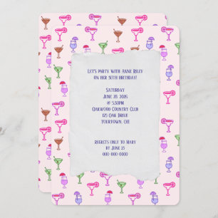 Colorful Cocktail Collection birthday party Invitation