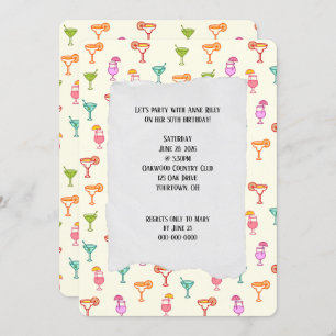 Colorful Cocktail Collection birthday party Invitation