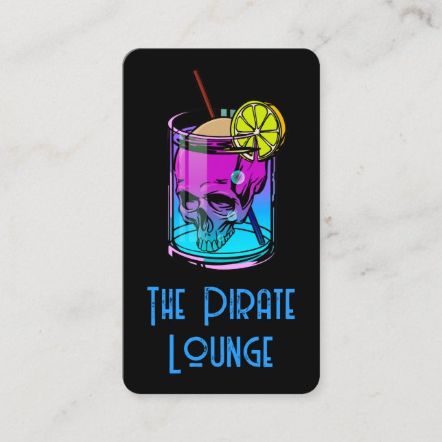 Colorful Cocktail Drink | Skull Business Card (Front)