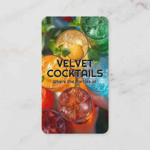 Colorful Cocktail   Top View Business Card