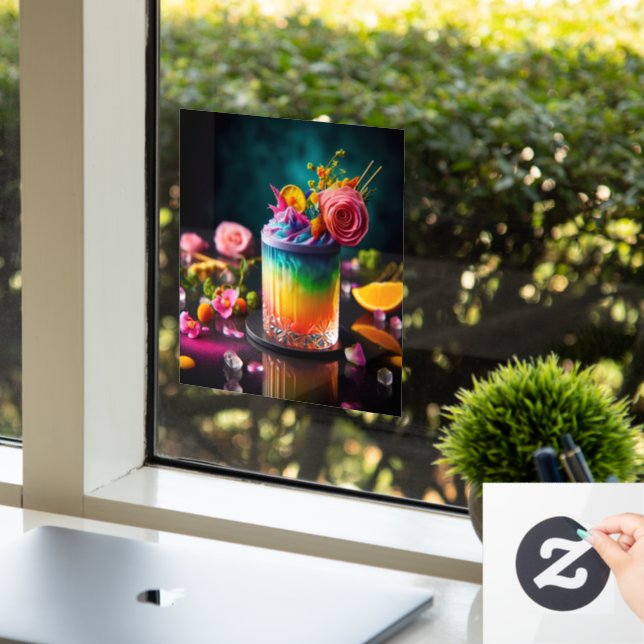 Colorful cocktail window cling (Office)