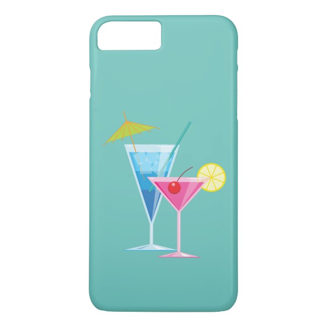 Colorful Cocktails iPhone 7 Plus Case turquoise (Back)