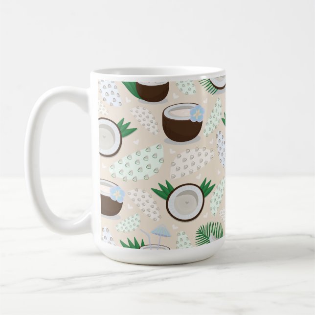 Colorful coconut pattern coffee mug (Left)