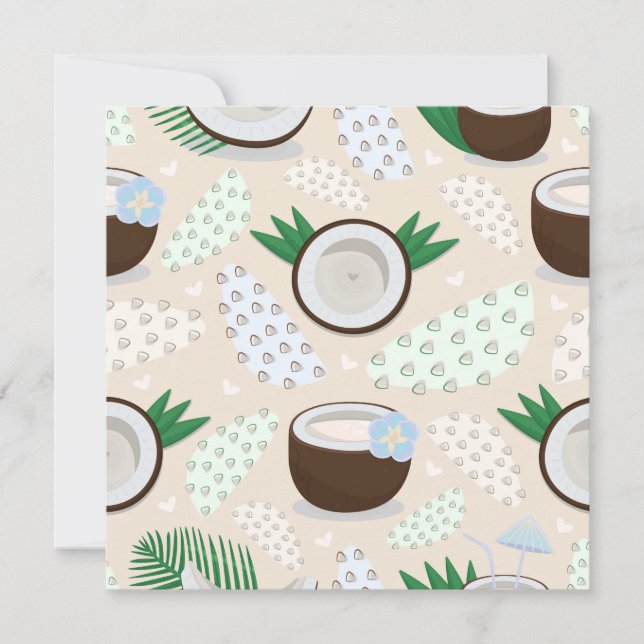 Colorful coconut pattern invitation (Front)