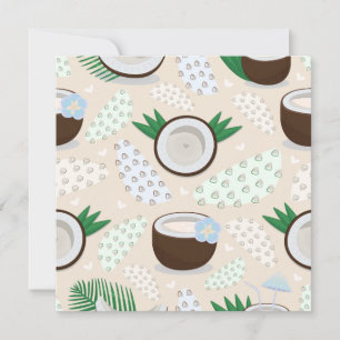 Colorful coconut pattern invitation