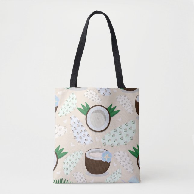 Colorful coconut pattern tote bag (Front)
