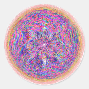 Colorful cocoon of spiders classic round sticker