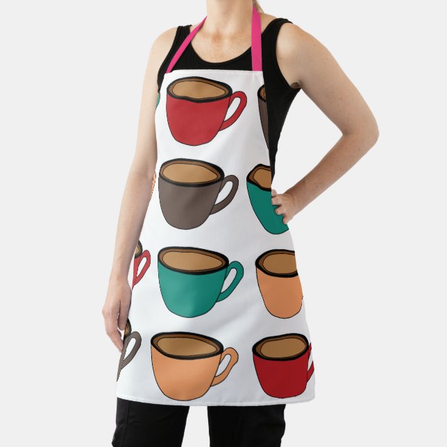 Colorful Coffee Cup Pattern  Apron (Insitu)