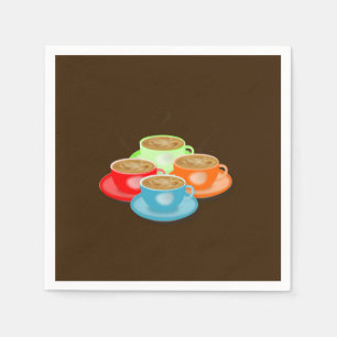 Colorful Coffee Cups Napkins