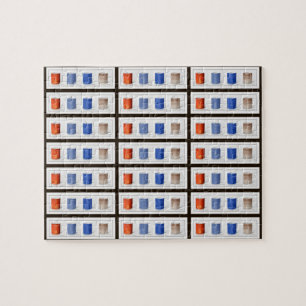 Colorful Coffee Mugs Framed Jigsaw Puzzle