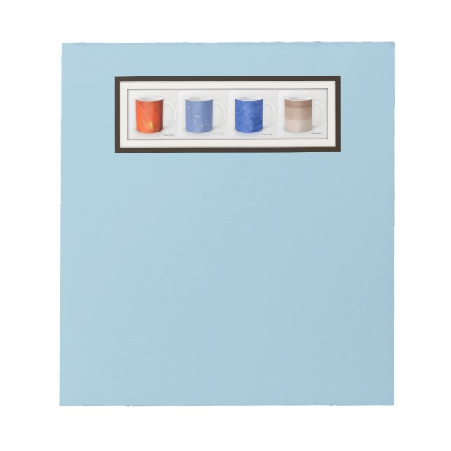 Colorful Coffee Mugs Framed Notepad (Front)