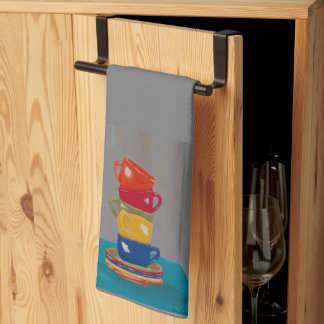 Colorful coffee mugs kitchen accessories towel