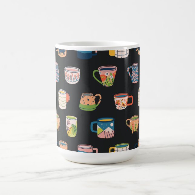 Colorful Coffee Mugs Pattern (Center)
