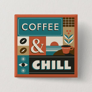 Colorful Coffee Quotes Button