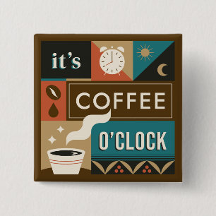Colorful Coffee Quotes Button