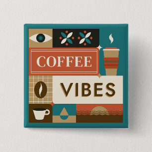 Colorful Coffee Quotes Button