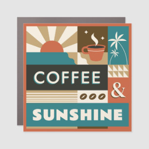 Colorful Coffee Quotes Car Magnet