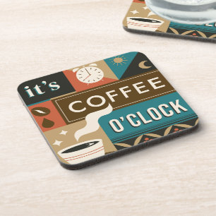 Colorful Coffee Quotes coaster set