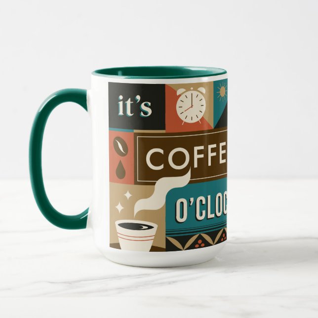 Colorful Coffee Quotes Mug (Left)