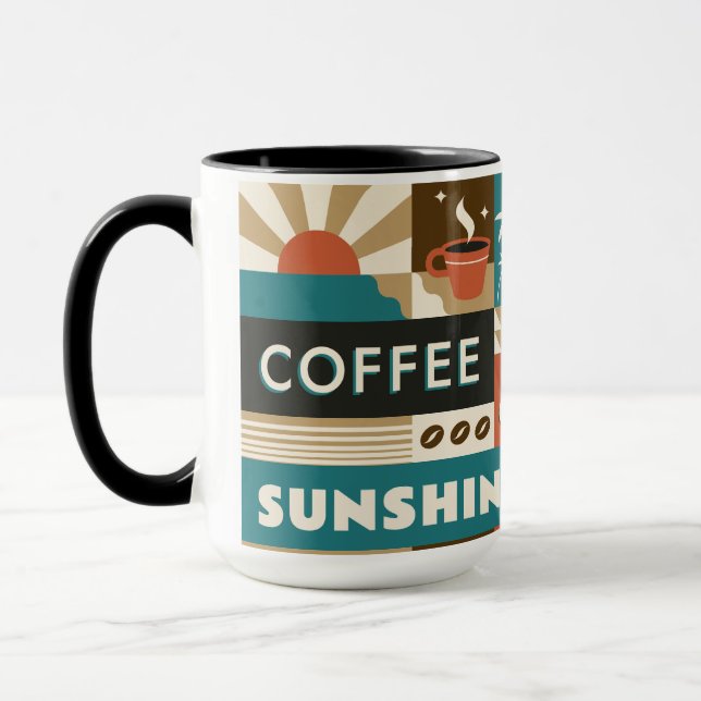 Colorful Coffee Quotes Mug (Left)