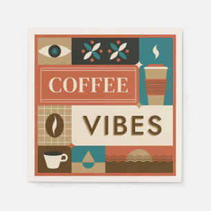 Colorful Coffee Quotes Napkins