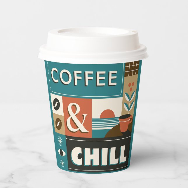 Colorful Coffee Quotes Paper Cups (Front)