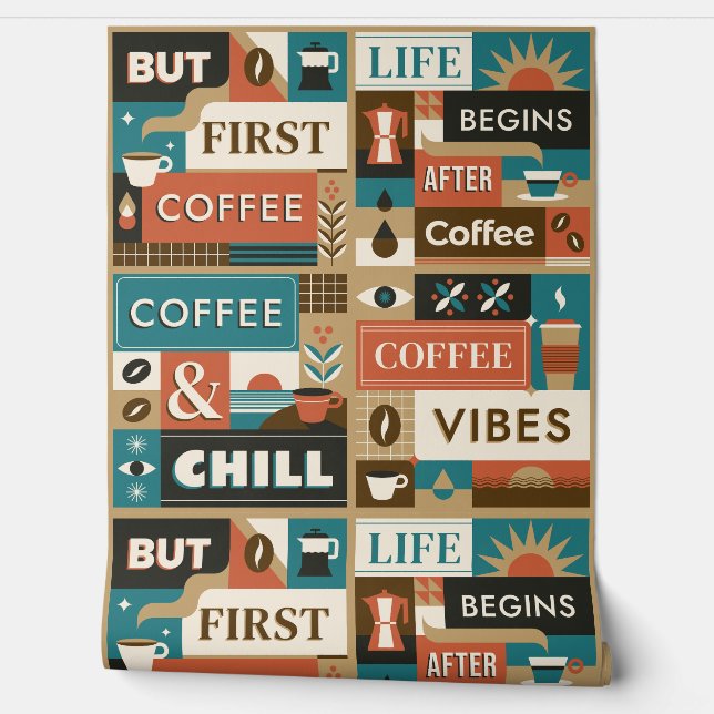 Colorful Coffee Quotes Wallpaper (Unrolling)