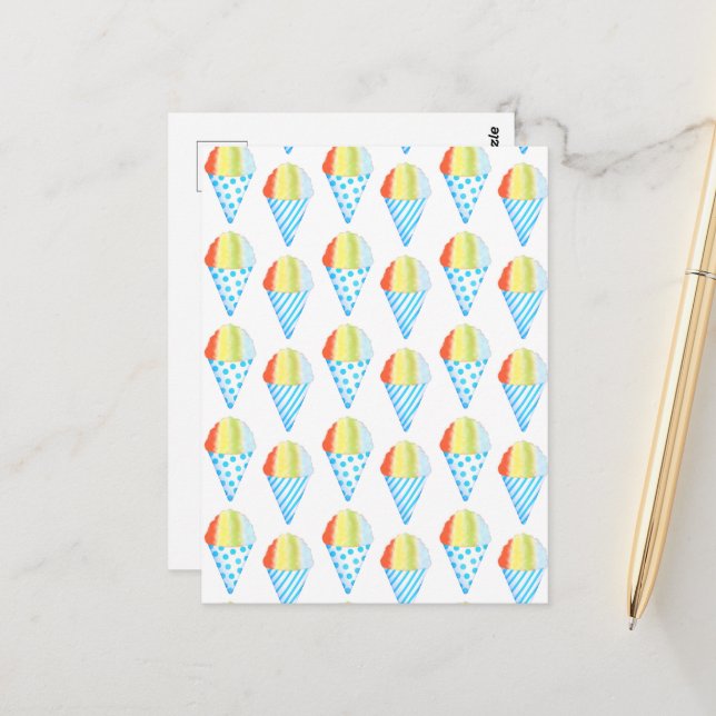 Colorful Cold Cone Dessert Postcard (Front/Back In Situ)