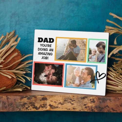 Colorful Collage Photo Gift for Dad Plaque