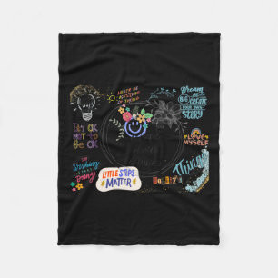 Colorful Collage Positive Quotes Mental Health S S Fleece Blanket