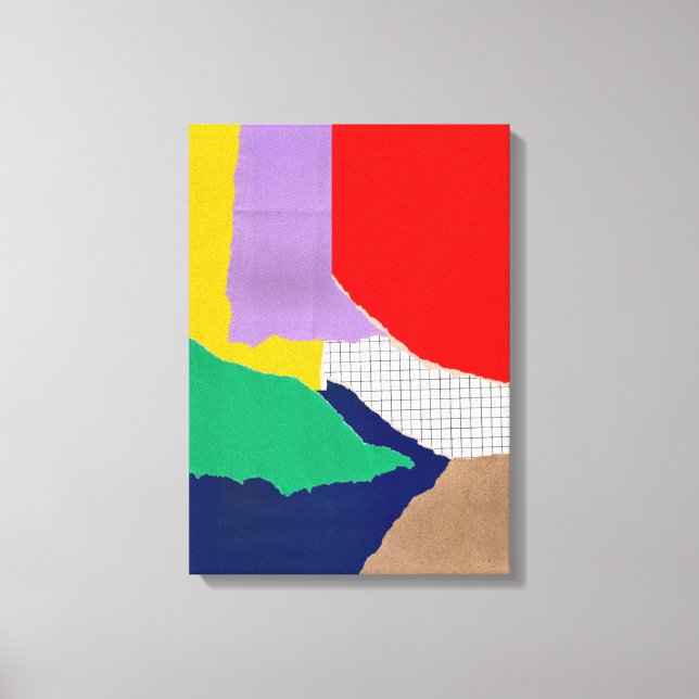 Colorful Collage Red Green Blue Canvas Print (Front)