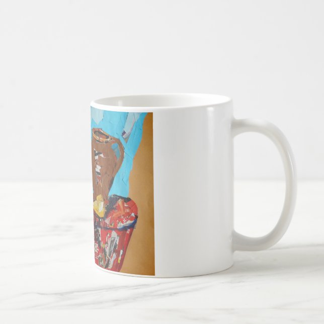 Colorful Collage Stilllife Art White Mug (Right)