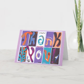 Colorful collage style "Thank You" card