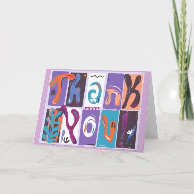 Colorful collage style "Thank You" card (Front)