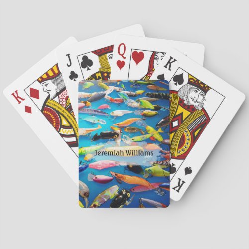 Colorful Collection of Fishing Lures - Personalize Poker Cards