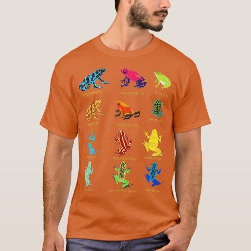 Colorful Collection Of Poison Dart Frogs Beautiful T_Shirt