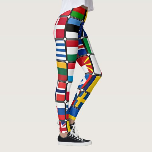 Colorful Collection of World Flags Leggings