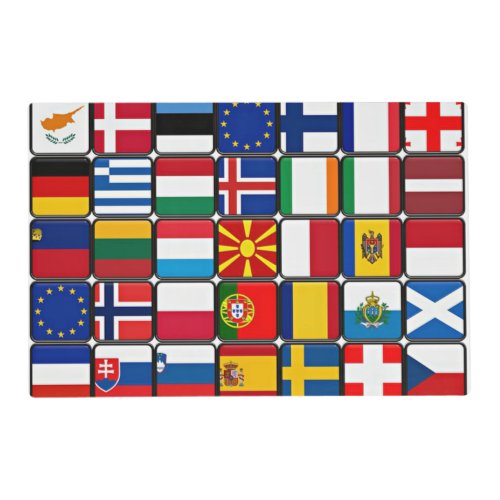 Colorful Collection of World Flags Placemat