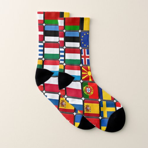 Colorful Collection of World Flags Socks