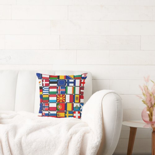 Colorful Collection of World Flags Throw Pillow
