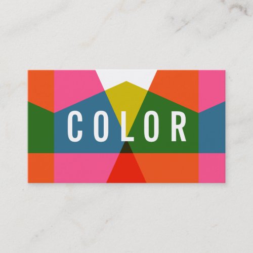 Colorful Color Block Geometric Retro Chic Business Card