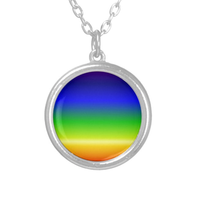 Colorful Color Customized Designer Silver Plated Necklace (Front)